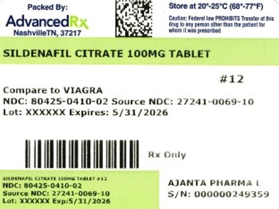 Sildenafil Citrate 100mg #12 (Sildenafil Citrate 100mg 80425 0410 02)